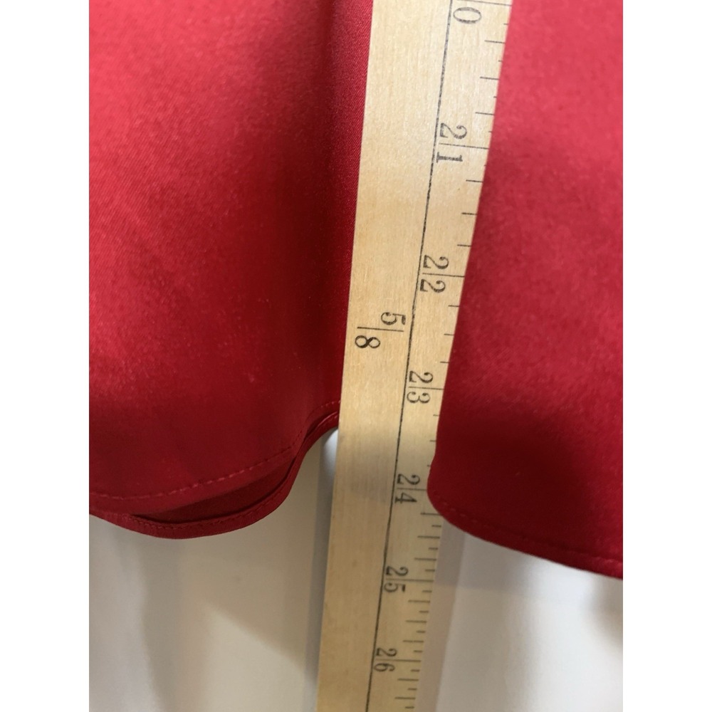 Ann Taylor Satin Halter Top Blouse Size 10 Ruby Red, Side Zip, Elegant Glam - Picture 10 of 12